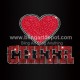 Cheer Rhinestone Iron On Transfer Heart Heat Transfers Glitter Vinyl